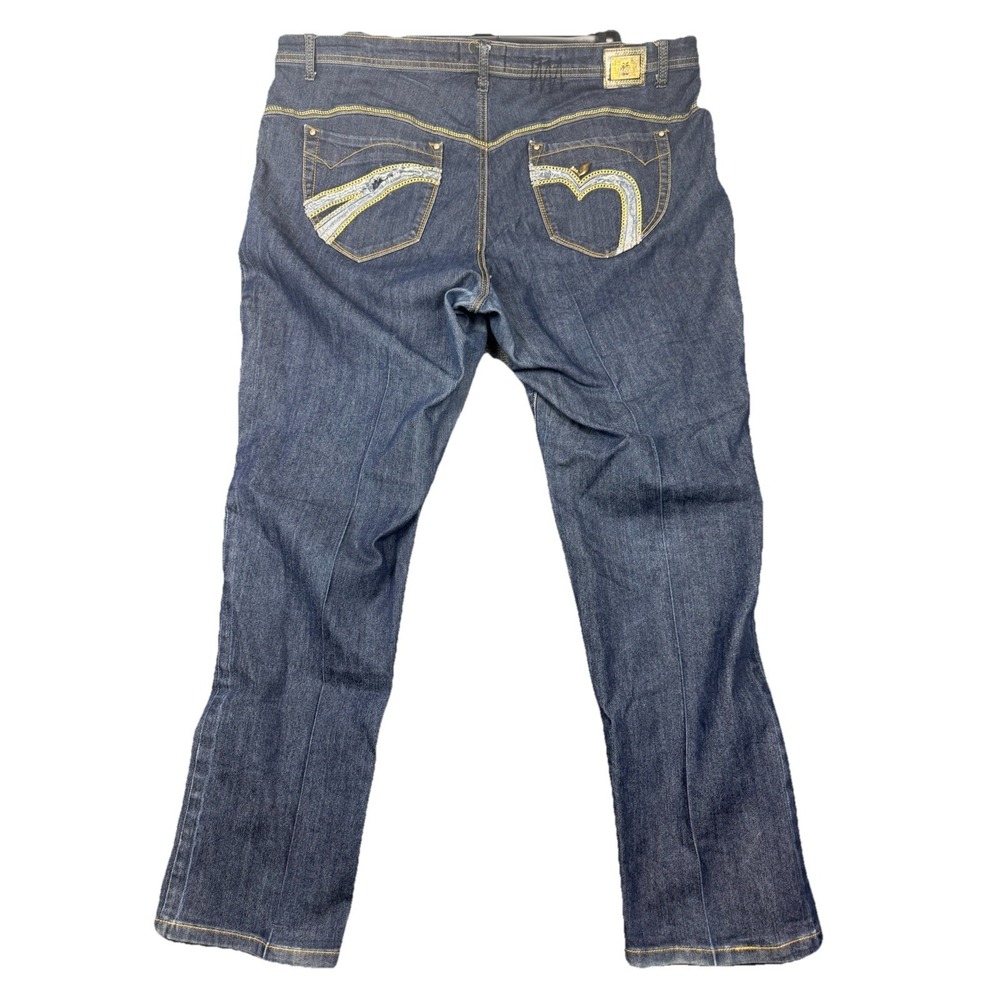 Y2K Apple Bottoms Jeans Womens 24 Distressed Look Dark Wash Denim Streetwear VTG